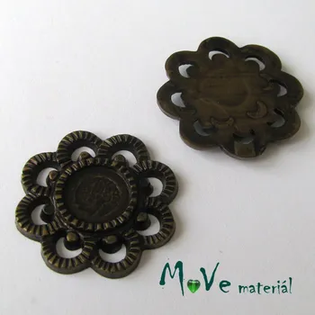 Dětské navlékací korálky Akrylový korálek - květ, 2ks, antik - hnědý