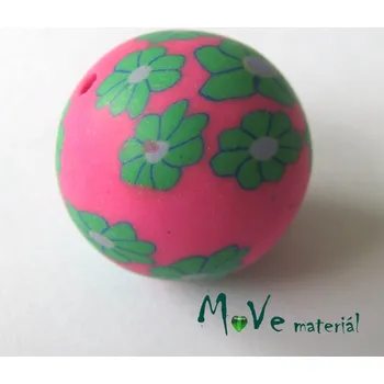 Dětské navlékací korálky Fimo korálek 20mm, 1kus, růžovozelený