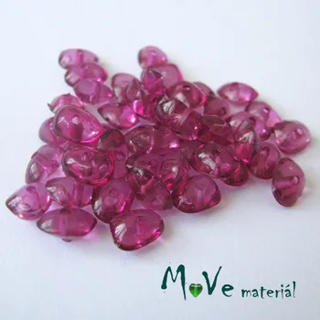 Dětské navlékací korálky Plastové zlomky transparentní 6x8mm, 5g, fuchsiová