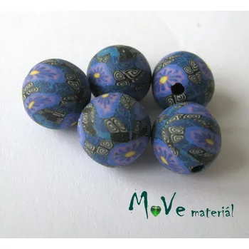 Dětské navlékací korálky Fimo korálky 10mm, 5kusů, fialovočerné