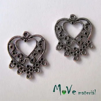 Ramínko Ramínko srdce 24 x 20mm, 1ks, starostříbro