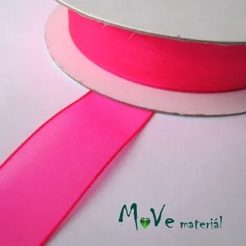 Stuha Šifónová stuha 20mm, 1m neonově růžová