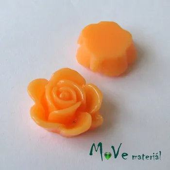 Dětské navlékací korálky Kabošon květ lesklý B5 - resin - 2ks, sv. losos