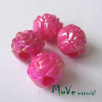 Dětské navlékací korálky Akrylový korálek - květina, 4ks, tm. růžový