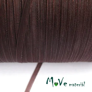 Stuha Šifónová stuha 3mm, 1m, hnědá