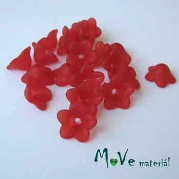 Dětské navlékací korálky Zvonečky transparentní 13x6mm, 20ks, červené