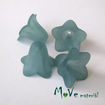 Dětské navlékací korálky Zvonek transparentní 18x12mm, 4ks, tyrkysový