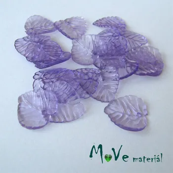 Dětské navlékací korálky Akrylové transparentní lístečky, 20ks, fialové