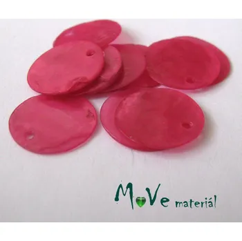 Dětské navlékací korálky Perleťové penízky 15mm, 10ks, tm. růžové