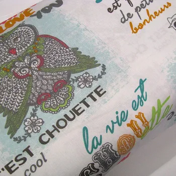 BAVLNĚNÉ PLÁTNO - SOVY, ŠÍŘE 160CM