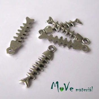 Přívěsek Přívěsek KOSTRA 24x5mm, 2ks, starostříbro