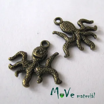 Přívěsek Přívěsek CHOBOTNIČKA 19x19mm, 2ks, staromosaz