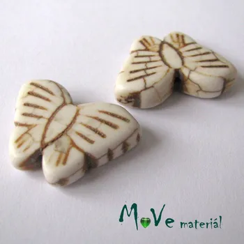 Dětské navlékací korálky Howlitový motýl 26x20x7mm, 1ks