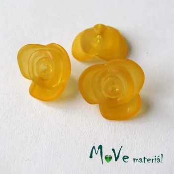 Dětské navlékací korálky Kvítek transparentní 15x7mm, 4ks, oranžový