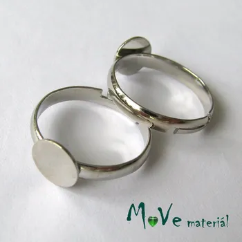 Prsten Prstýnek polotovar s lůžkem, 17mm, platina 1 ks