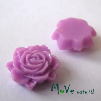 Dětské navlékací korálky Kabošon květ lesklý C6 - resin - 2ks, růžovofial.