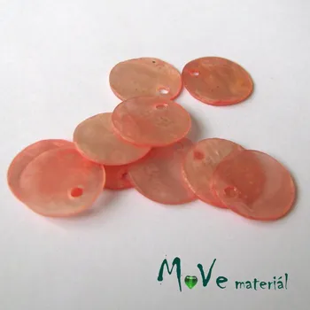 Dětské navlékací korálky Perleťové penízky 13mm, 10ks, růžová