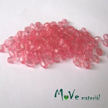 Dětské navlékací korálky Korálek plast - broušený 4mm, cca 150ks, růžový