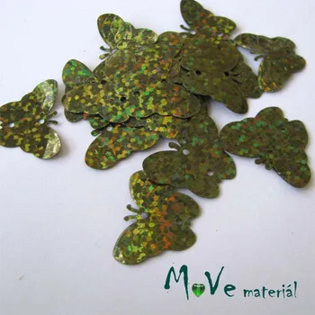 Motýlek Flitry motýlek holog. khaki 18x22mm, 5g