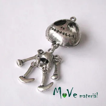Přívěsek Přívěsek KOSTLIVEC 75x28x16mm, 1ks, starostříbrný