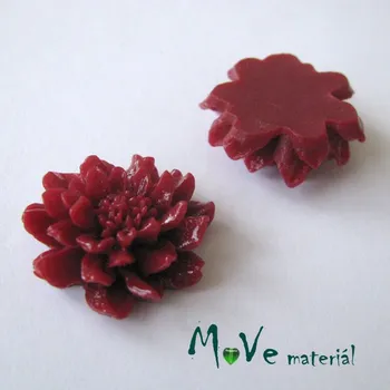 Dětské navlékací korálky Kabošon květ C5 - resin - 1ks, vínový