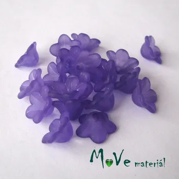 Dětské navlékací korálky Zvonečky transparentní 13x6mm, 20ks, tm. fialové