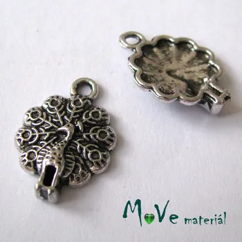 Přívěsek Přívěsek PÁV 20x14x4mm, 2ks, starostříbro