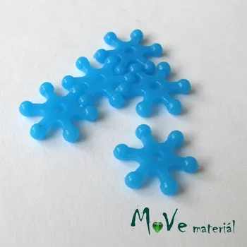 Dětské navlékací korálky Plastový mezikus - hvězdička, 10kusů, tyrkysová