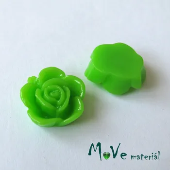 Dětské navlékací korálky Kabošon květ lesklý B5 - resin - 2ks, hráškový