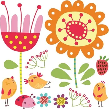 Samolepící dekorace Kytky samolepka na zeď