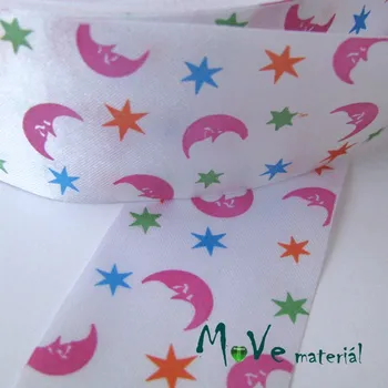 Stuha Stuha saténová hvězdičky 40mm 1m, bílá