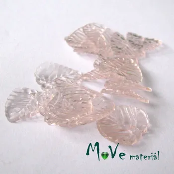 Dětské navlékací korálky Akrylové transparentní lístečky, 20ks, broskvová