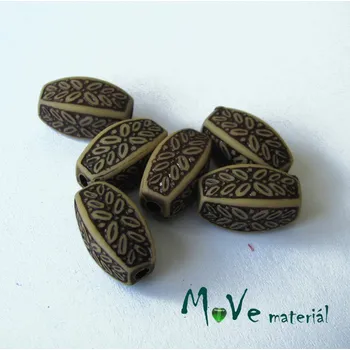 Dětské navlékací korálky Akrylový korálek s ornamenty - 6ks, béžovohnědý