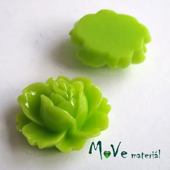 Dětské navlékací korálky Kabošon lesklý C2 - resin - 2ks, žlutozelený