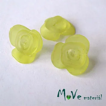 Dětské navlékací korálky Kvítek transparentní 15x7mm, 4ks, citronově žlutý