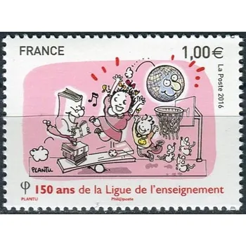 Poštovní známka Post France (2016) MiNr. 6482 ** - € 1,00 - Francie - 150 let liga pro vzdělávání