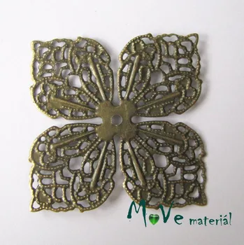 Dětské navlékací korálky Filigrán 42x42mm, 1ks, staromosaz