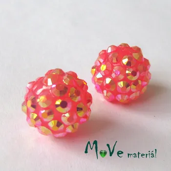 Dětské navlékací korálky Pryskyřičný korálek - kulička 14mm,1ks, růžovočervený