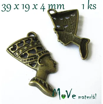 Přívěsek Přívěsek NEFERTITI 39x19x4mm, 1ks