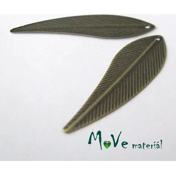 Přívěsek Přívěsek LIST 42x12x1mm, 2ks, staromosaz