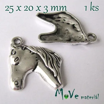 Přívěsek Přívěsek KŮŇ 25x20mm, 1ks, starostříbro