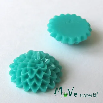 Dětské navlékací korálky Kabošon B6 astra - resin - 2ks, brčálový