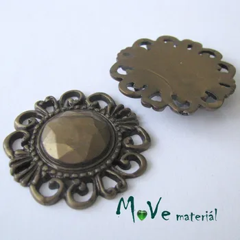 Dětské navlékací korálky Akrylový květ, 2ks, antik - hnědý