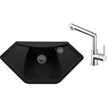 Granitový dřez Sinks Naiky 980 Metalblack + Sinks MIX 350 P lesklá