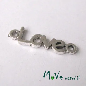 Dětské navlékací korálky Mezikus 24x7x2mm LOVE, 2ks