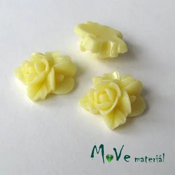 Dětské navlékací korálky Kabošon květy lesklý A8 - resin - 2ks, vanilkový