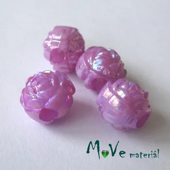 Dětské navlékací korálky Akrylový korálek - květina, 4ks, fialový