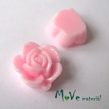 Dětské navlékací korálky Kabošon květ lesklý B5 - resin - 2ks, růžový