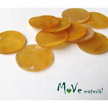 Dětské navlékací korálky Perleťové penízky 15mm, 10ks, tm. žluté