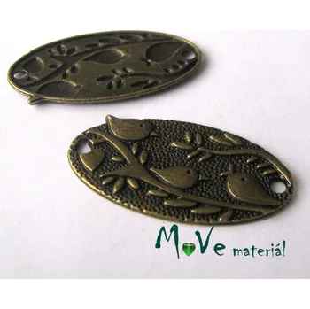 Přívěsek Mezikus 20x37x2mm ptáčci na větvi, 1ks